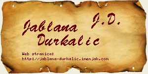 Jablana Durkalić vizit kartica